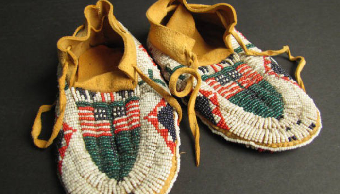 Colorful beaded moccasins